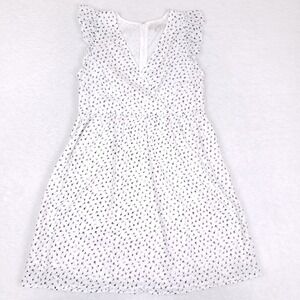 LOFT White Eyelet Dress‎ Size 4 Ruffle Sleeves Cotton Cottagecore Summer Boho